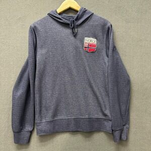 Disney Parks Hoodie Men's Small Blue Epcot Norway Hooded Pullover NORGE